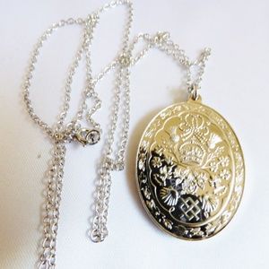 Franklin Mint Diana & Charles Royal Wedding Sterling Silver Pendant Necklace